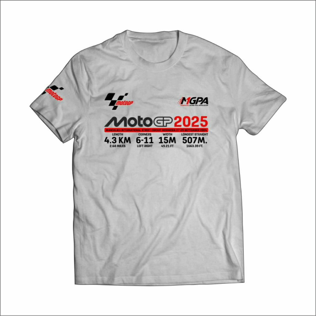 เสื้อยืดเครื่องแต่งกาย MotoGP Mandalika 2025 - เสื้อยืดท็อปสําหรับผู้ชายและผู้หญิง MotoGP Mandalika 