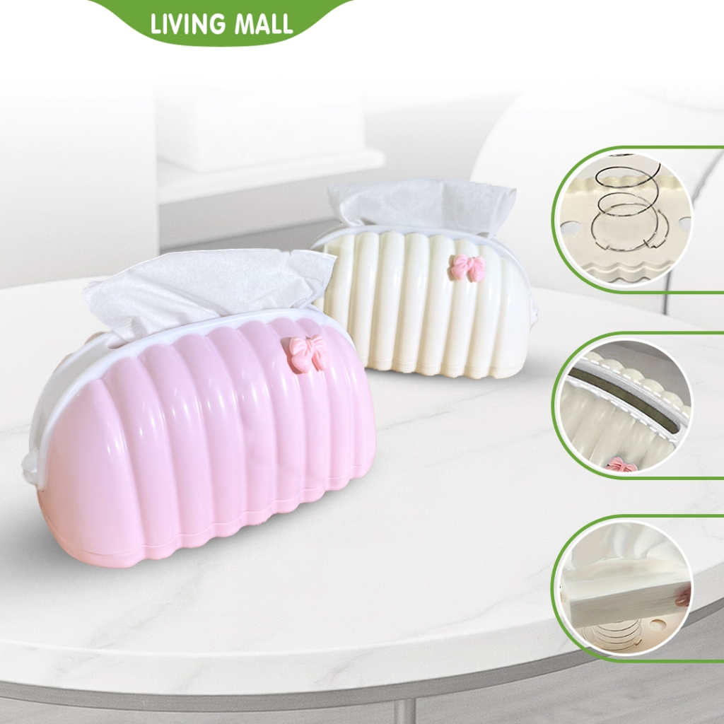 LIVING MALL Mini Tissue Box Pouch Coquette D88 Aesthetic Shell-Shaped Tissue Shell-Shaped Tissue Box