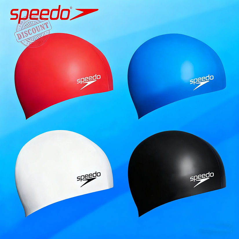 SPEEDO Silicone Adult Diving Swim Cap สําหรับผู้ชายและผู้หญิงสําหรับผมยาว