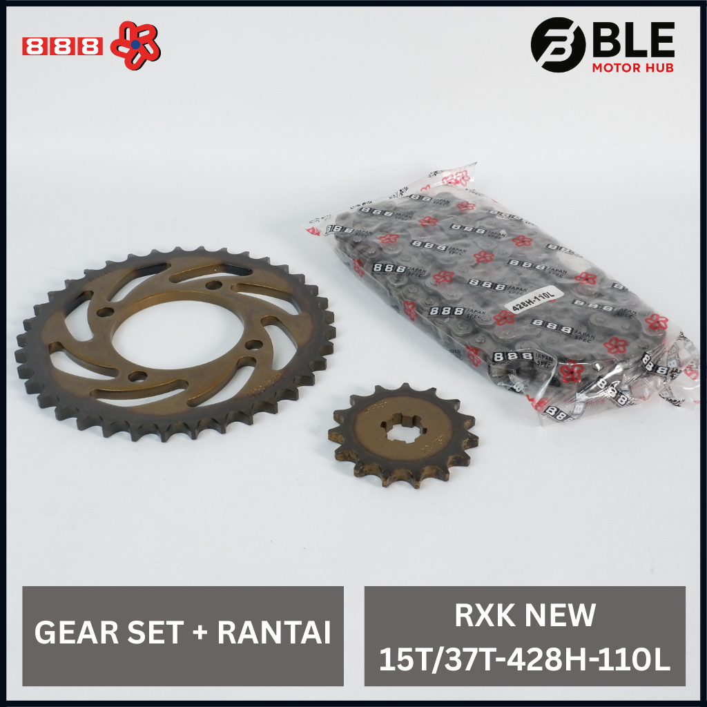 888 ชุดเกียร์ครบชุด RX King New 15T - 37T 428H 110L | BLE มอเตอร์ฮับ