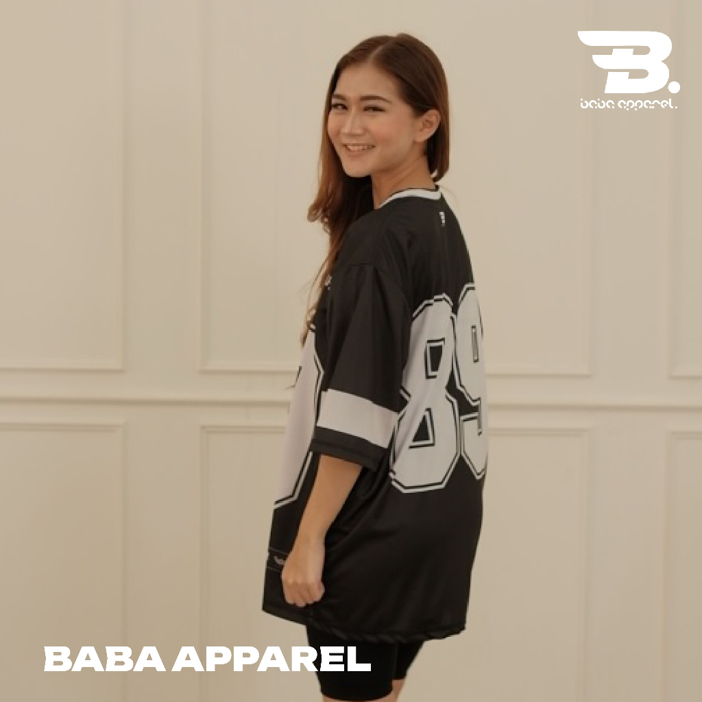 Boxy fit Black Jersey fit 89 / Retro Oversize Jersey / nfl / Vintage Music Korean Style Jersey / Mus