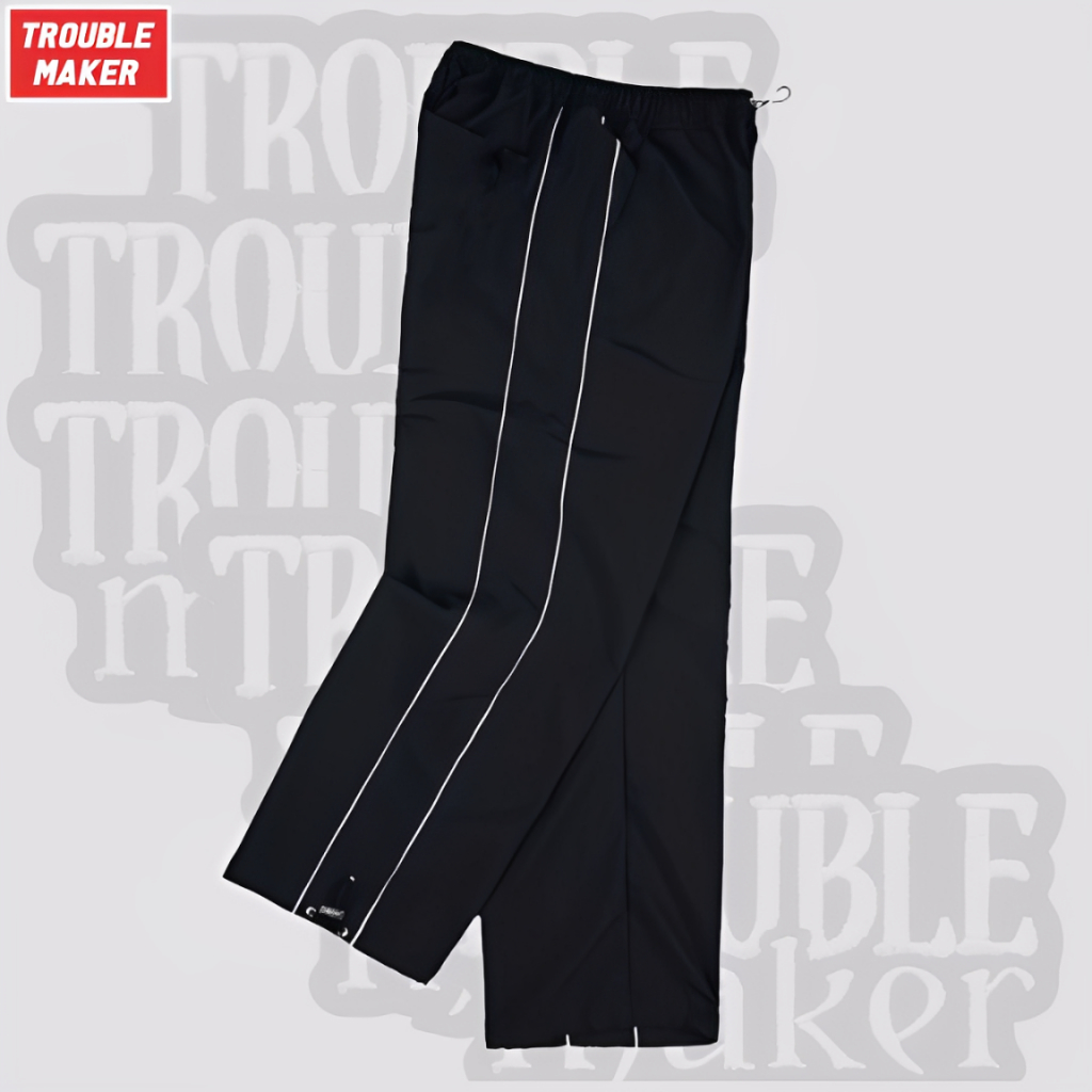 Taslan JN กางเกงวอร์มแห้งเร็ว Unisex || กางเกง Buggy Premium Unisex สีดําแถบสีขาว