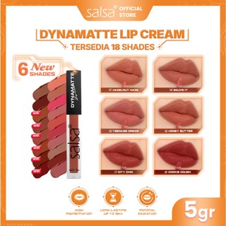 SALSA Dynamatte Lip Cream 5gr - Matte Lip Cream | Warna Intense dan Tahan Lama | Matte Finish | Ringan | Kissproof | Waterproof | Awet | Lipstik | Lipsticks