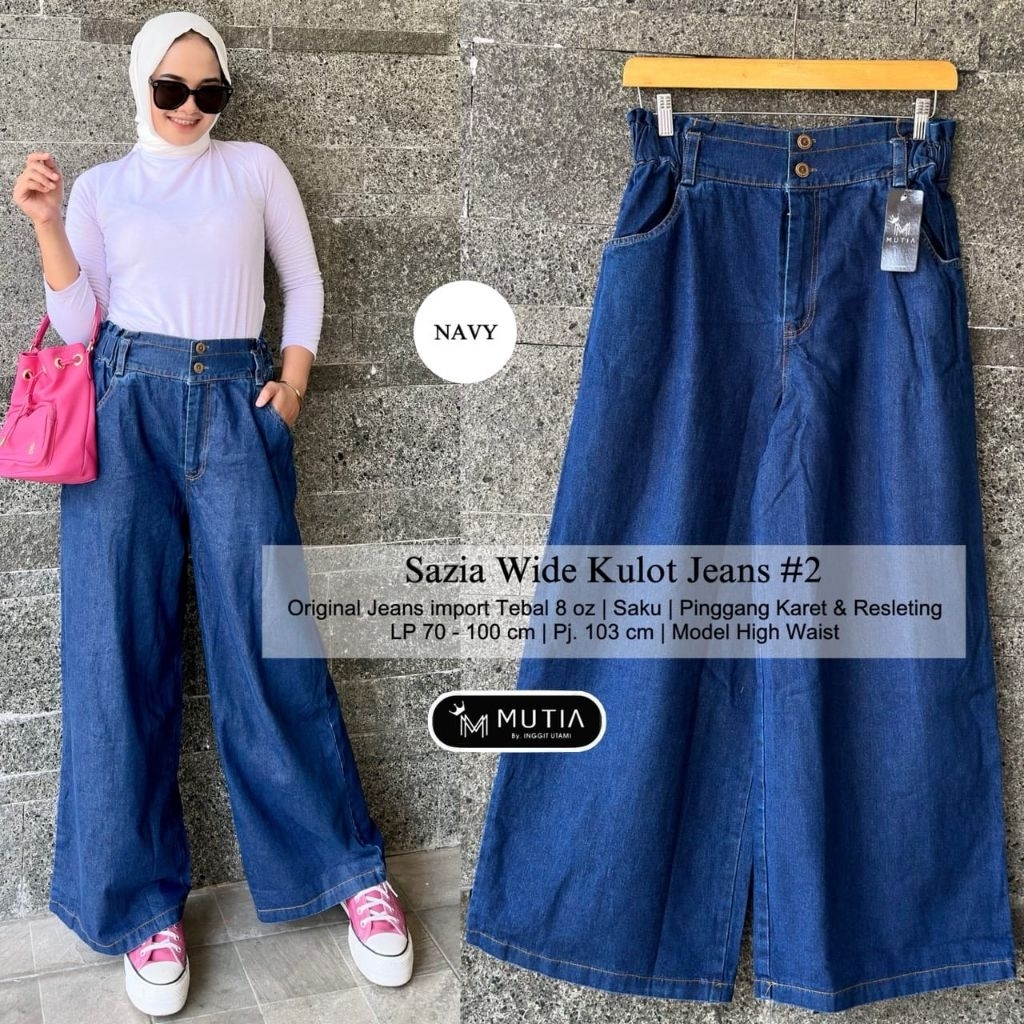 MANY CULOT กางเกงยีนส์ PANTS FIT 75 KG ORIGINAL MUTIA / SAZIA WIDE CULOT LP 60 - 95 LP 70-100