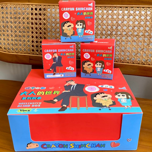 Blind Box Watch Crayon Shincan Sinchan สุ่มพร้อม BB Watch ตัวการ์ตูนน่ารักของขวัญที่ไม่ซ้ํากันของขวั