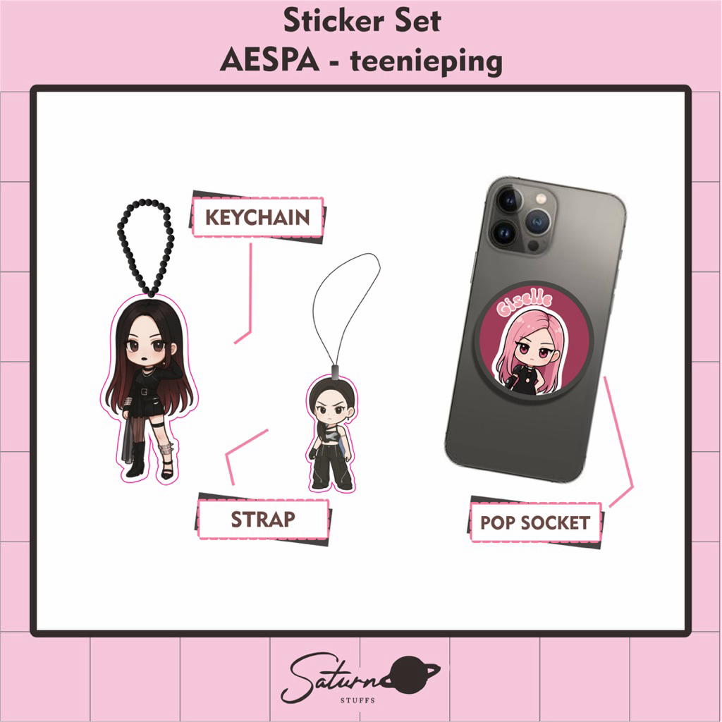 AESPA KEYCHAIN, STRAP, POP SOCKET - WISHPLASH