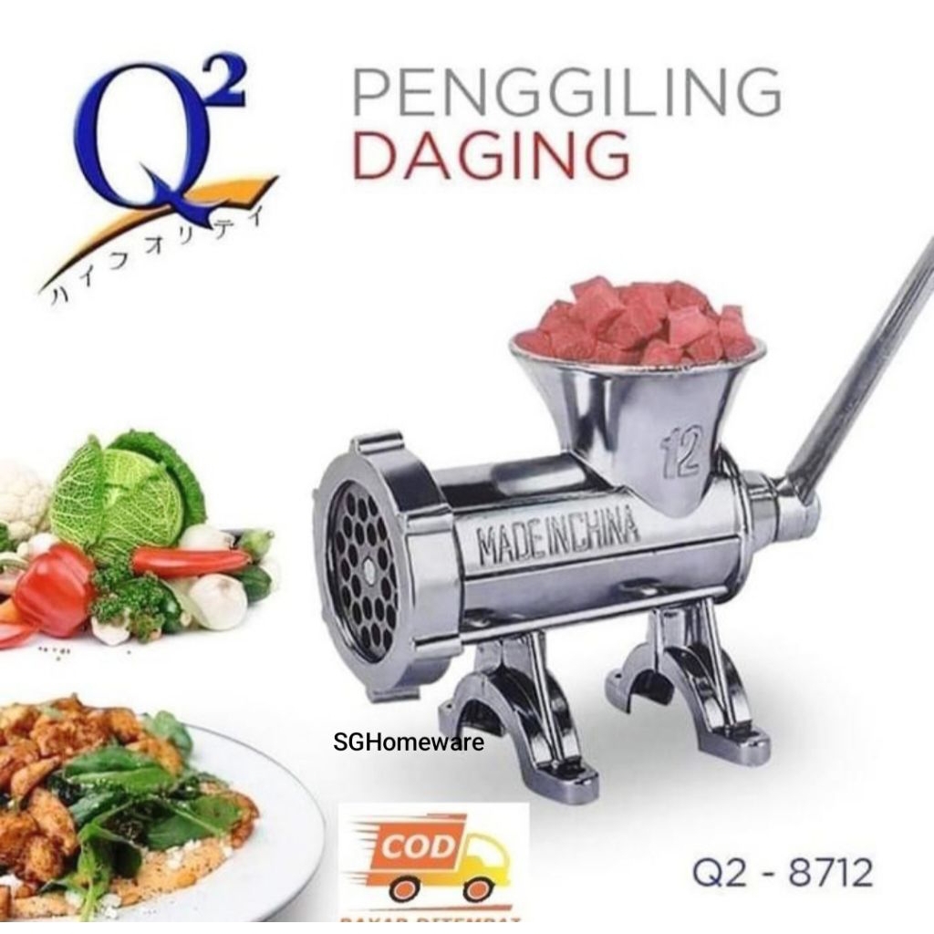 เครื่องบดเนื้อแบบแมนนวล Q2 no.12 เครื่องบดเนื้อ Q2-8712 Q2 8712