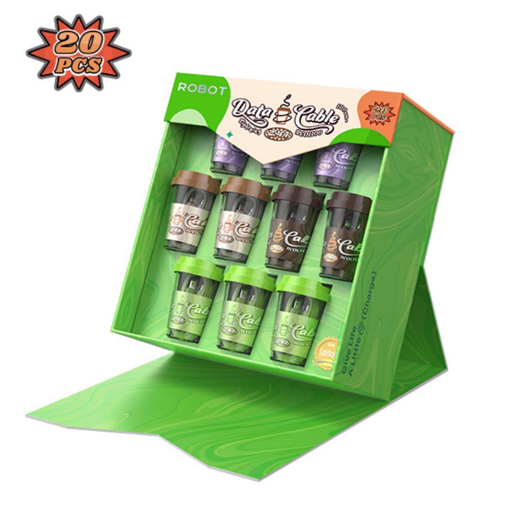 สายดาต้าหุ่นยนต์ RCOM100 Coffee Cup Micro 2.4A