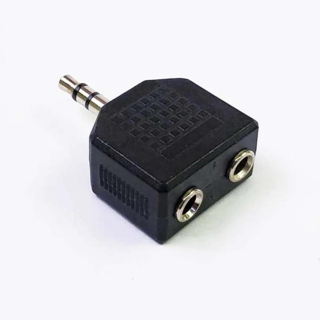 3.5 มม. ชาย 2 หญิง Aux Jack Converter อะแดปเตอร์ Audio Splitter สเตอริโอ Splitter ชุดหูฟังคู่และ Dua