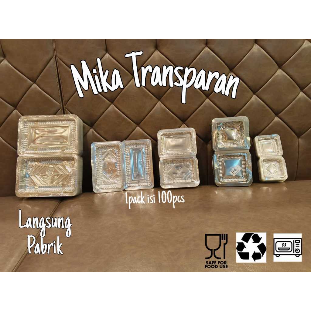 Clear Mica ขนมเค้กคอนเทนเนอร์ขนมขบเคี้ยว 3C 4C 5C 6A 7C หนาโปร่งใส Foodgrade