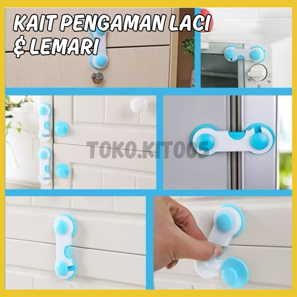 Safe Lock Cupboard Door Safety Hook / Baby Safety Lock Drawer Door Lock / ตู้เย็น Retainer Lock