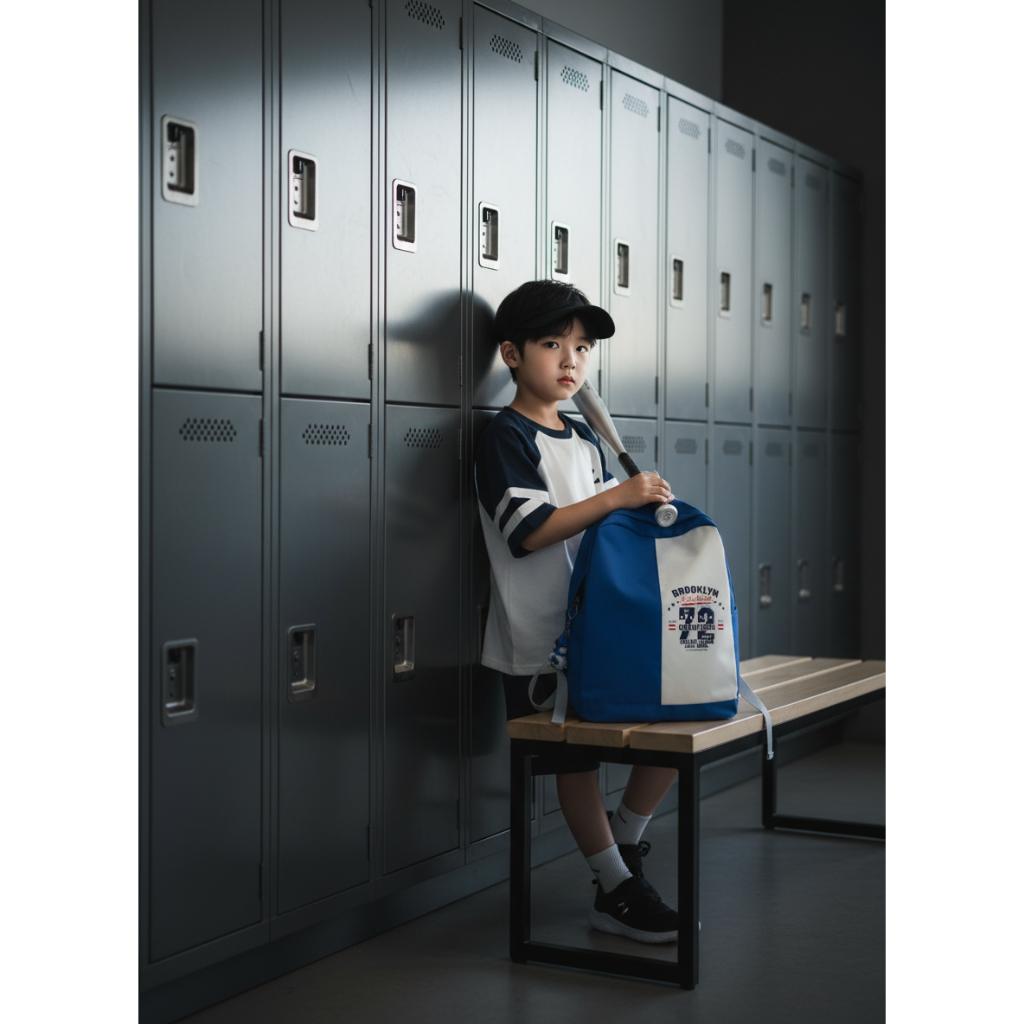 QUEEN PROJECT UNISEX SCHOOL กระเป๋าเป้สะพายหลังสําหรับ CHILDREN WITH NAME PVC NYLON WATERPROOF BROOK