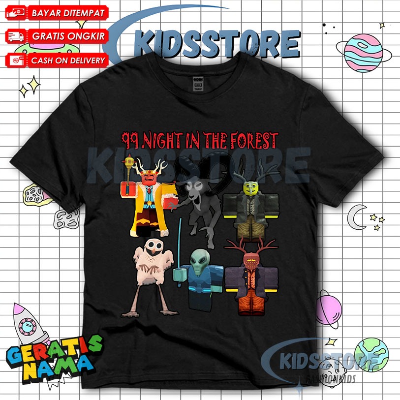 ROBLOX 99 NIGHT IN THE FOREST VIRAL เสื้อยืดเด็ก - 99 NIGHT IN THE FOREST เสื้อผ้าเด็ก COOL แฟชั่นเด