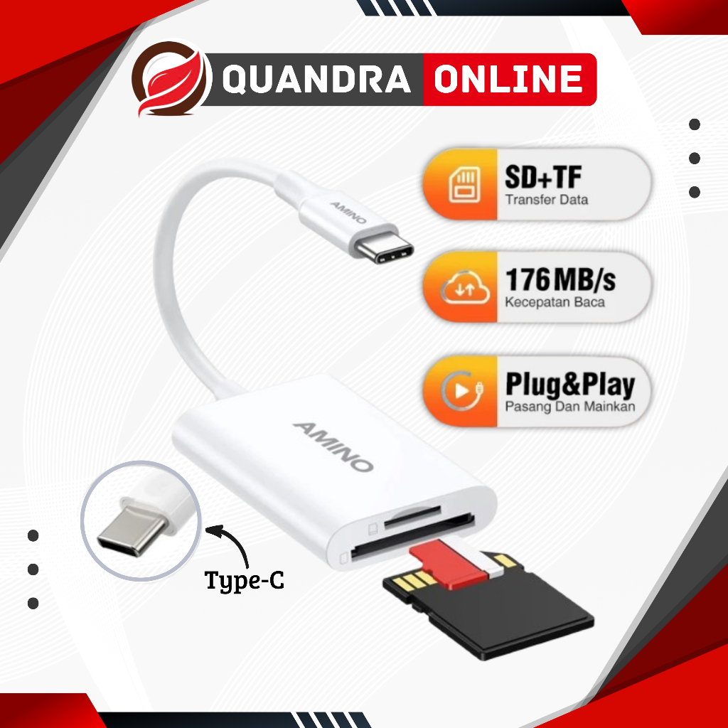 AMINO OTG 2 IN 1 USB C SD TF การ์ดหน่วยความจําอะแดปเตอร์ TYPE C สําหรับ Iphone 16 Pro Max xiaomi