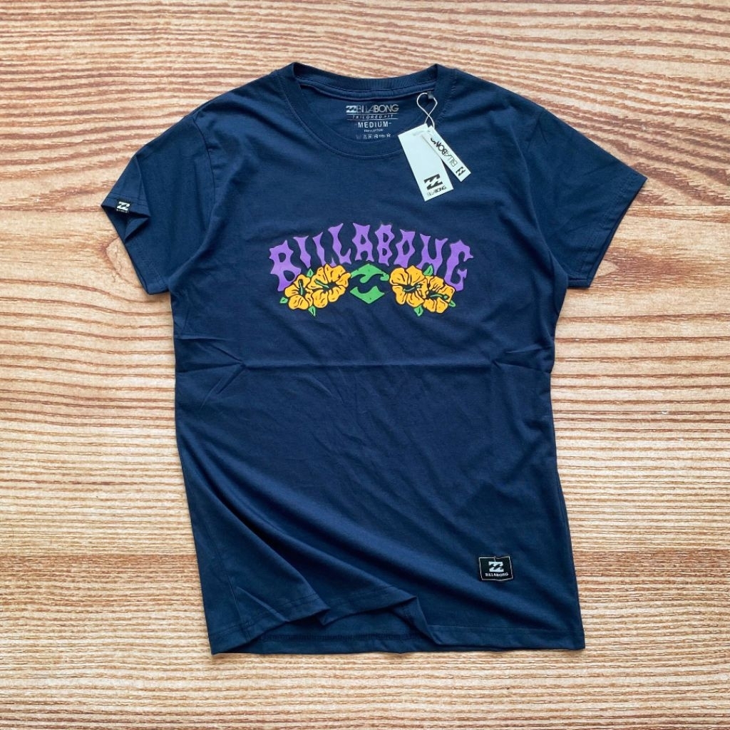 BLB W181 เสื้อยืดผู้หญิงสีกรมท่าแขนสั้น Oblong Distro Surfing คุณภาพใหม่