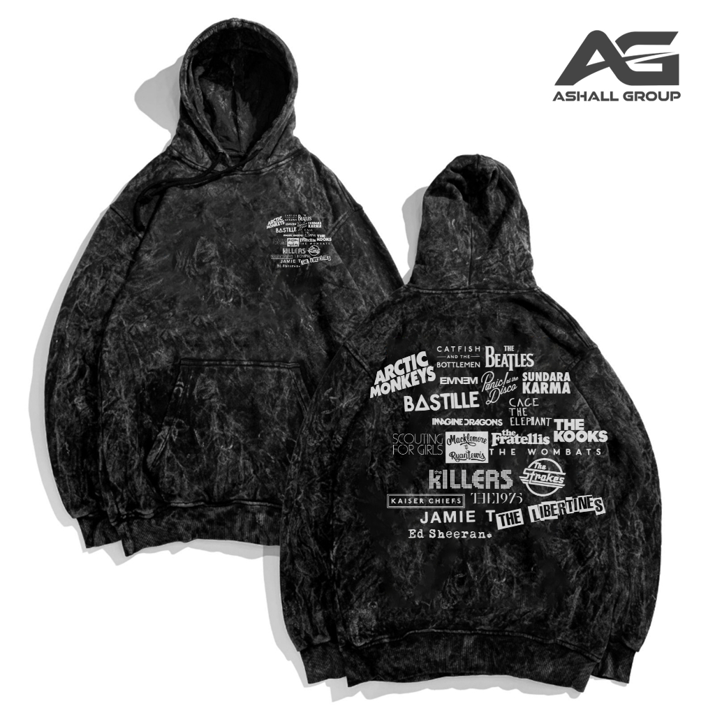 Berdine Hoodie Sandwash ผู้ชาย Arctic Monkeys Motif สไตล์ลําลองผู้ชายอินเทรนด์ของผู้หญิง