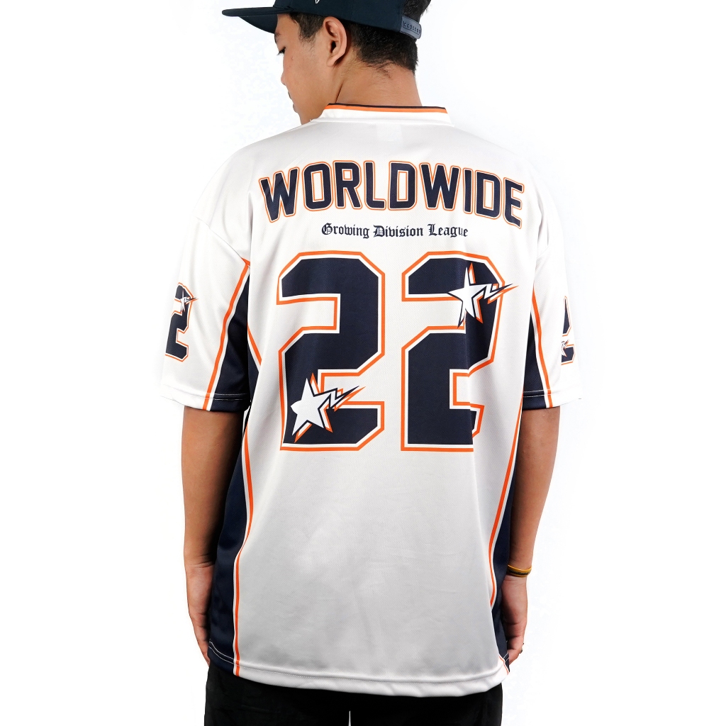 Growing Division Jersey / WORLDWIDE Vintage NFL 22 / Streetwear ขนาดใหญ่ Boxy Unisex / Vintage