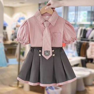 Pandabaju-Setelan Kemrja rok celana import anak 1 sampai 5 tahun/Seragam sekolah korea