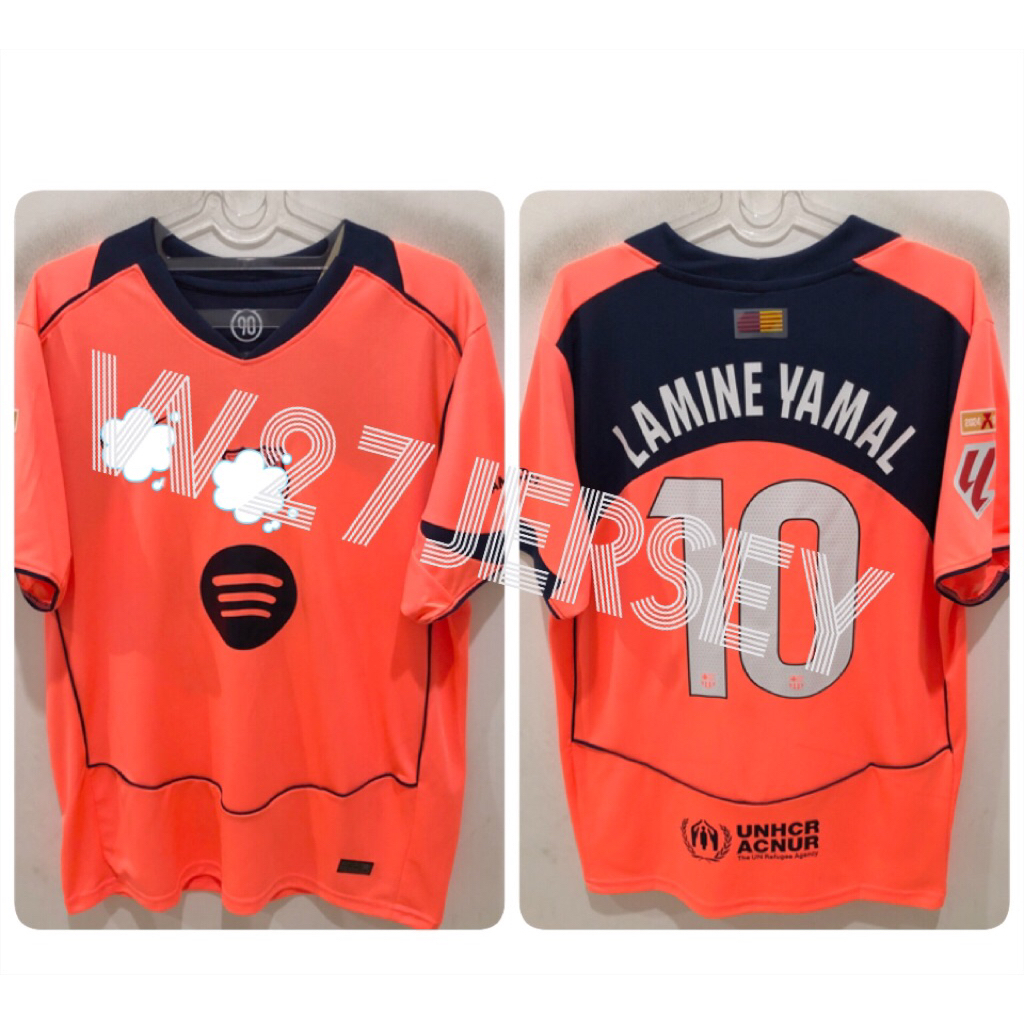 BARCALONA 3RD JERSEY 2025-2026 เครื่องเล่นชื่อ Lamine Yamal + Patch