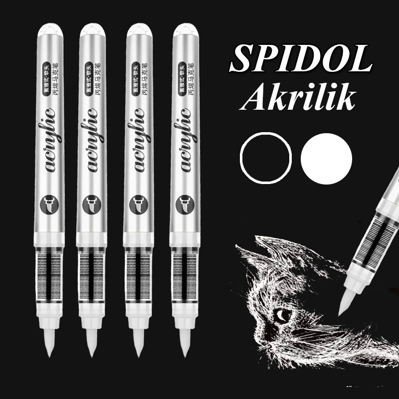 Grasp Acrylic Marker Single สีดําและสีขาวสี Crayon Line Thickener Code