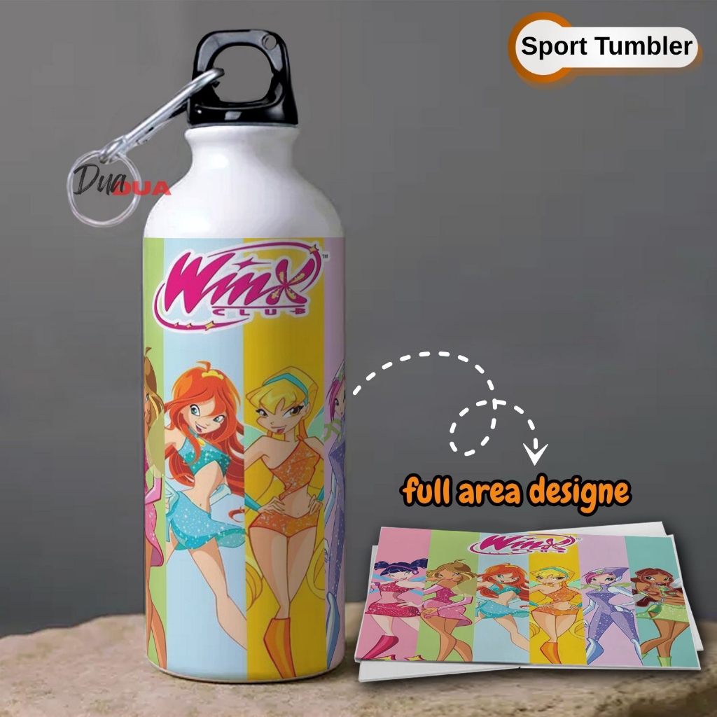 Winx Club ขวดน้ํากีฬา Magical Girl อะนิเมะการ์ตูนนํากลับมาใช้ใหม่เด็กเครื่องดื่มขวดของขวัญวันเกิดที่