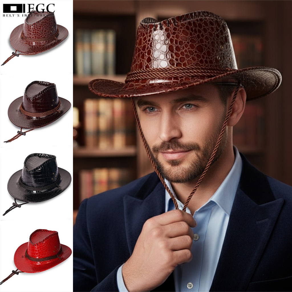 COWBOY HAT / หมวกผู้ชาย LAKEN HAT / CROCO COWBOY HAT / ADULT MENS COWBOY HAT - TPI-210