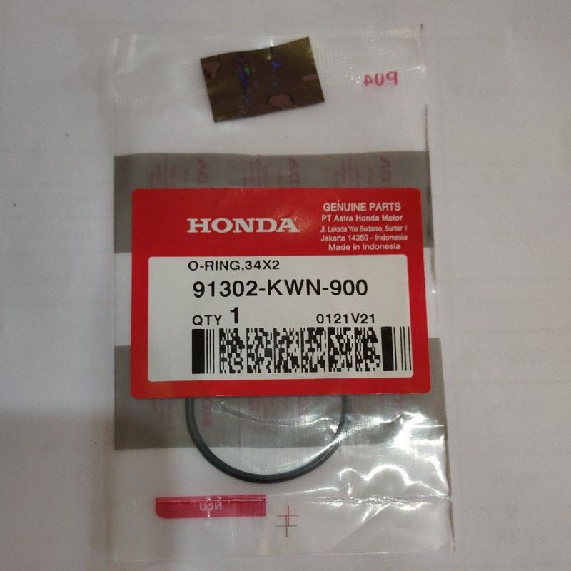 91302-KWN-900 Oring 34x2 Honda ADV 150, PCX 150, Vario 125 150 2018 ถึง 2024 AHM ORI
