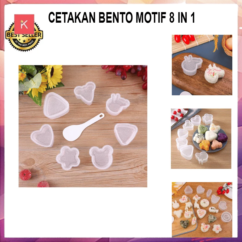 ANG บรรจุุภัณฑ์ที่ 8 IN 1 BENTO RICE MOLDS