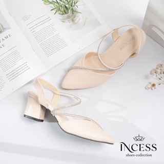 Incess Collection Sepatu Wanita Selena Hak/Hells 5 cm Intan Kekinian Bahan Albani Sintetis Ringan