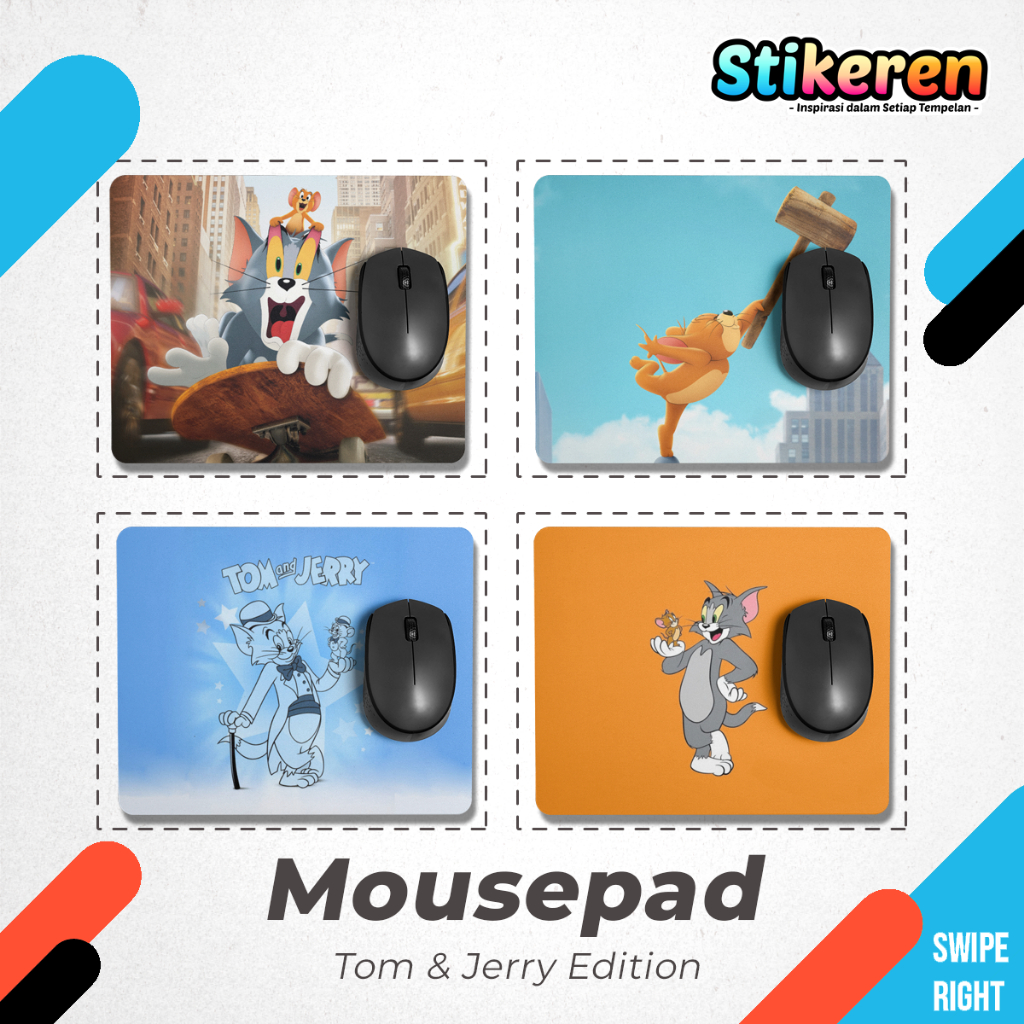 Tom And Jerry Edition แผ่นรองเมาส์แบบกําหนดเองระดับพรีเมียม 18x22 ซม. ฐานเมาส์พิมพ์