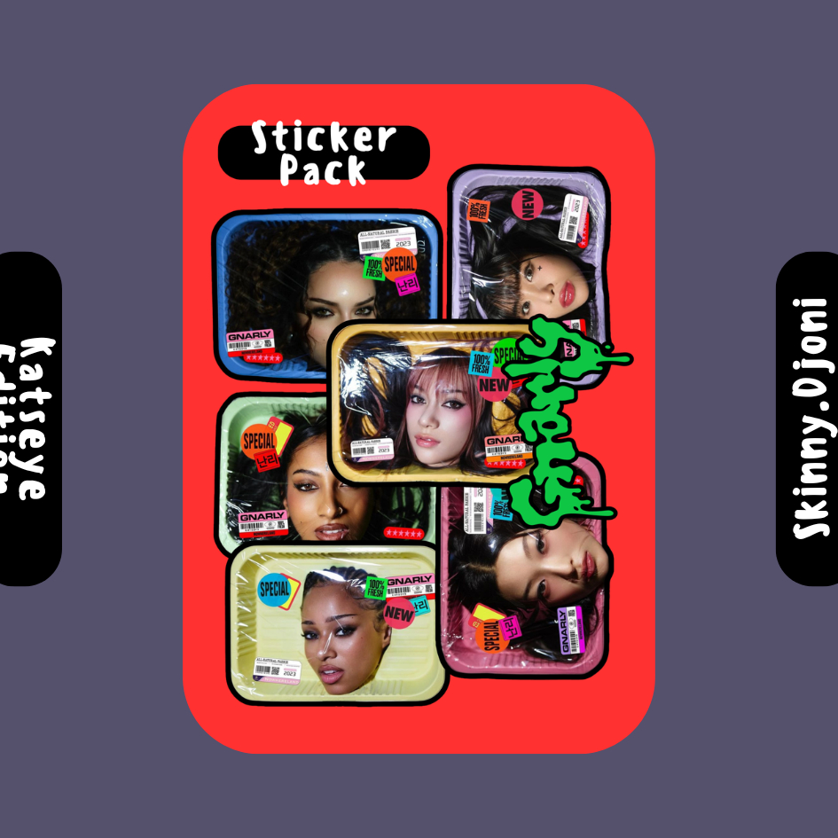 KATSEYE STICKER PACK - Gnarly Edition - เนื้อหา 7 ชิ้น - 6 ซม. - KPOP Girlband - สติ๊กเกอร์ไวนิลเคลื