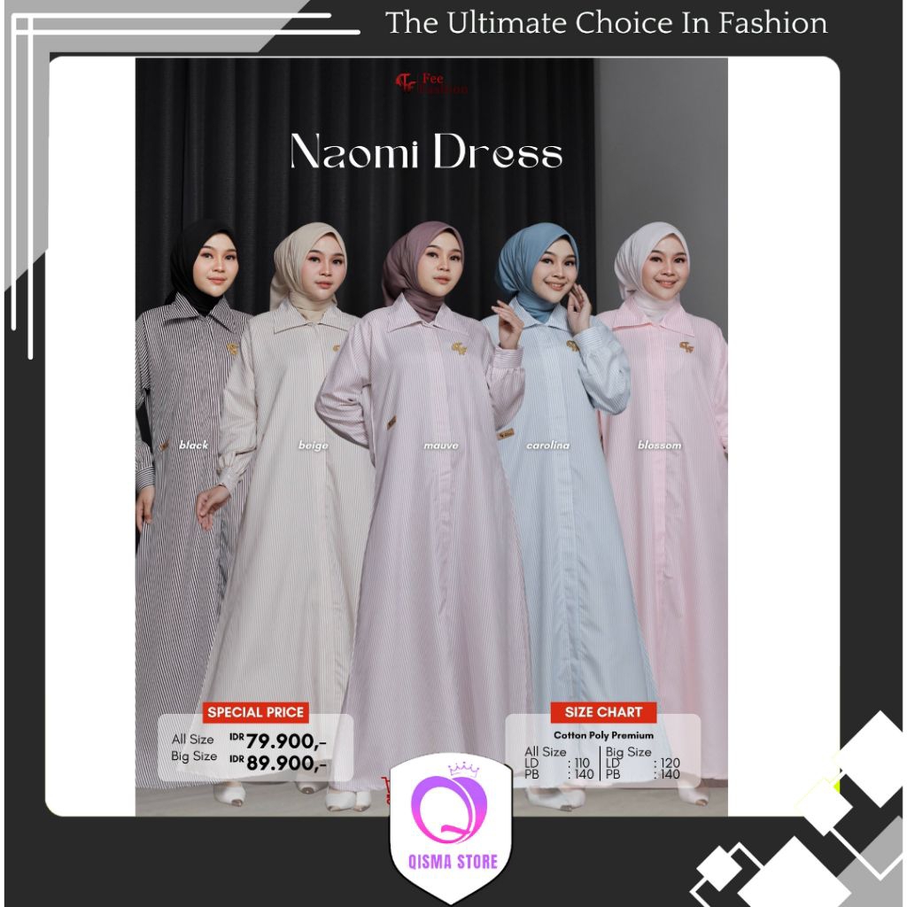 ราคาดีที่สุด// NAOMI DRESS BY FEE FASHION/ QISMA STORE