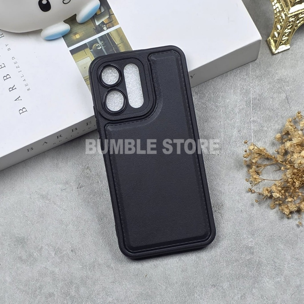 Bumble - Oppo Reno 14 5G Oppo Reno 14 Pro Oppo Reno 14F Case Leather Pro Black Softcase Oppo Reno 14
