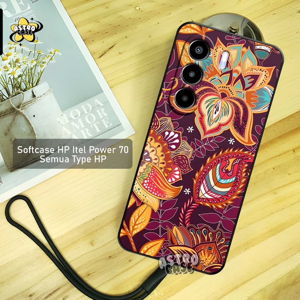 ITEL POWER 70 HP Case - ITEL P70 - Softcase Procamera Rubber Casing Silicone Fashion Case Batik Moti