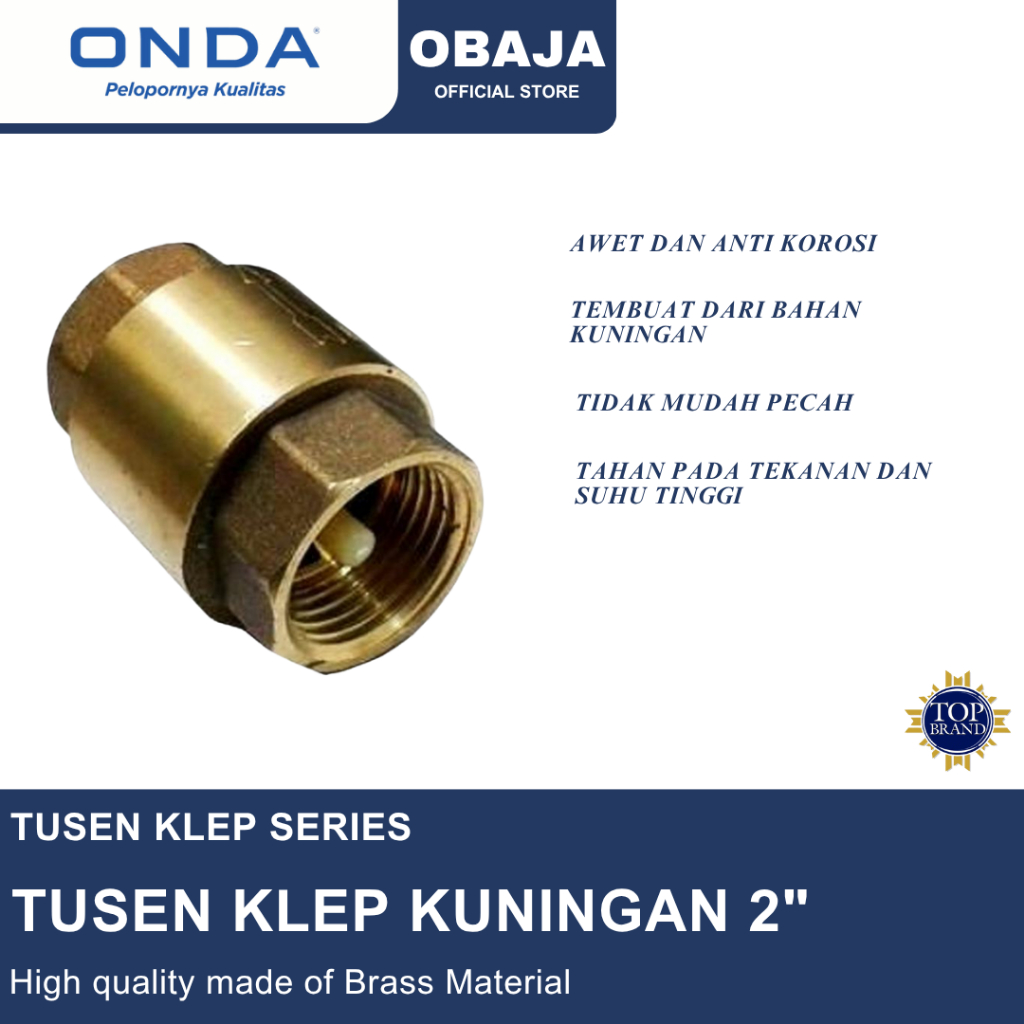 วาล์ว Onda Tusen 2" / วาล์วทองเหลือง Onda Tusen / วาล์วเท้า Onda 2"