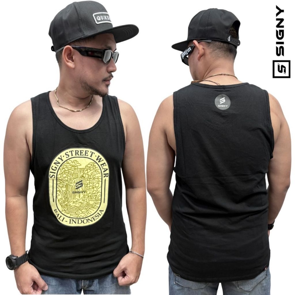 058 ORIGINAL BLACK SIGNY SINGLET เสื้อยืดสําหรับผู้ชาย