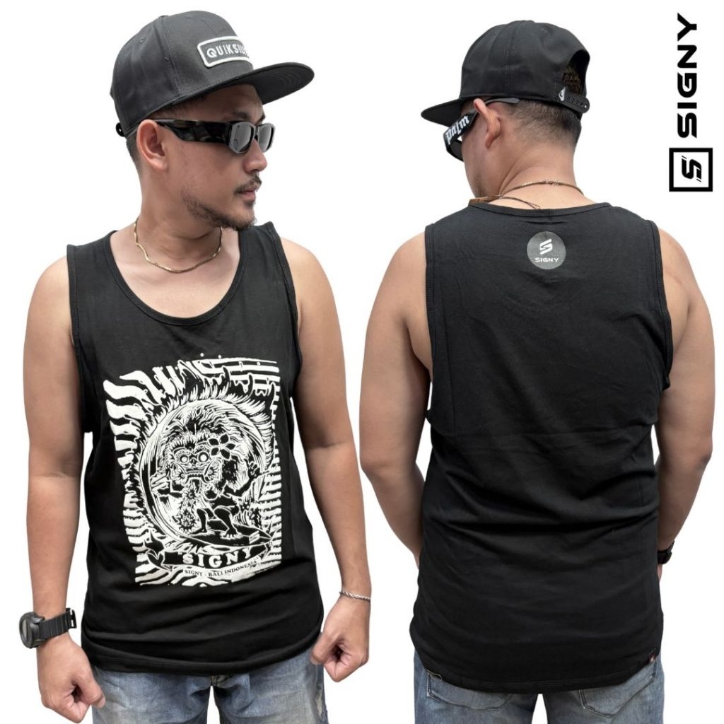 048 เสื้อยืด BLACK SIGNY SINGLET สําหรับผู้ชาย