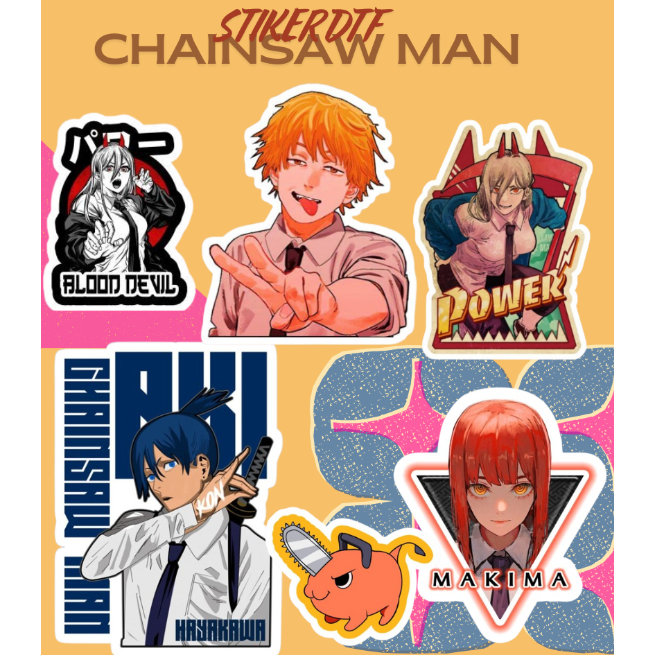 Custom DTF CHAINSAW MAN ANIME SCREEN PRINTING สติ๊กเกอร์ - ANIME CHAINSAW MAN | สติ๊กเกอร์อนิเมะ