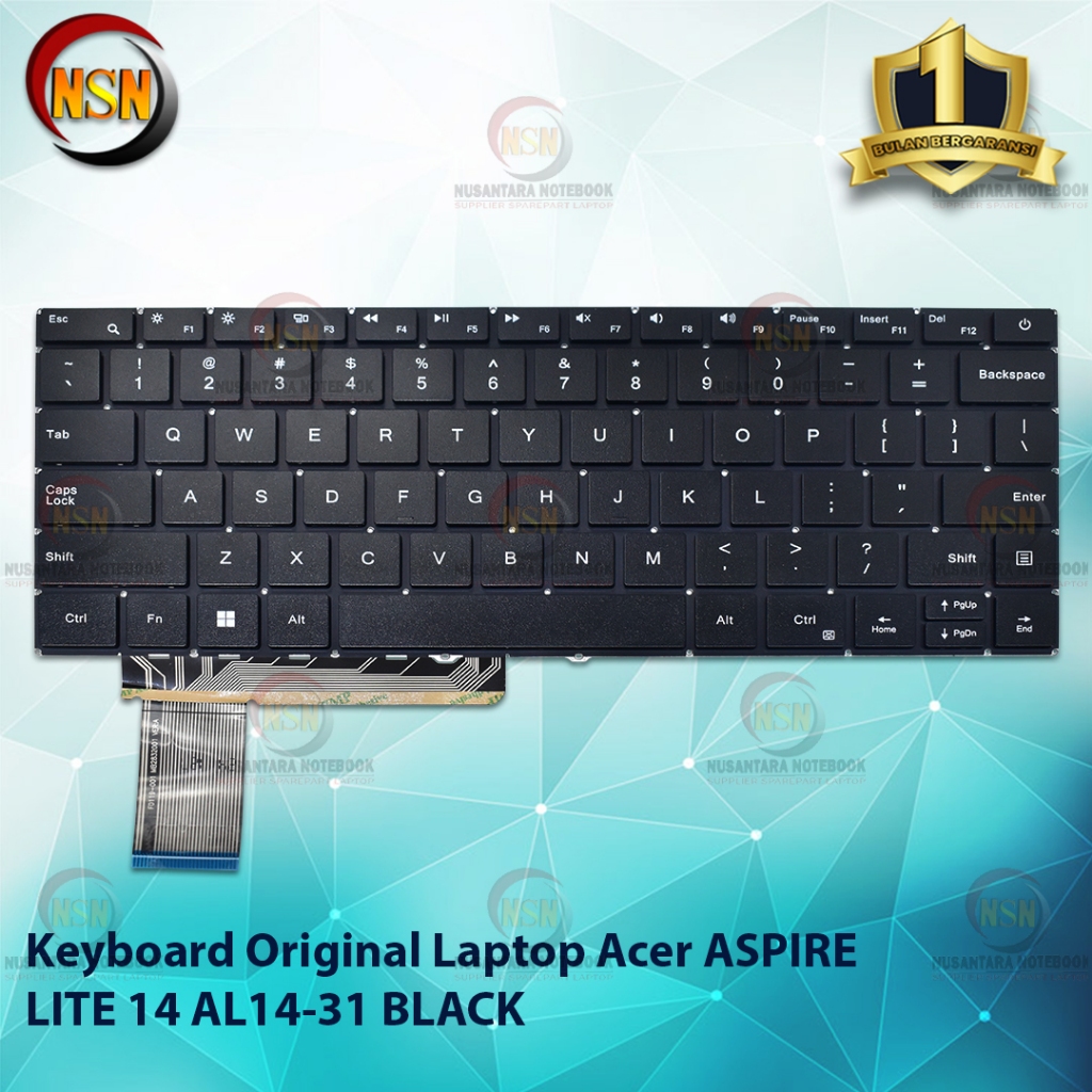 แป้นพิมพ์แล็ปท็อปของแท้สําหรับ ASPIRE LITE 14 AL14-31 สีดํา