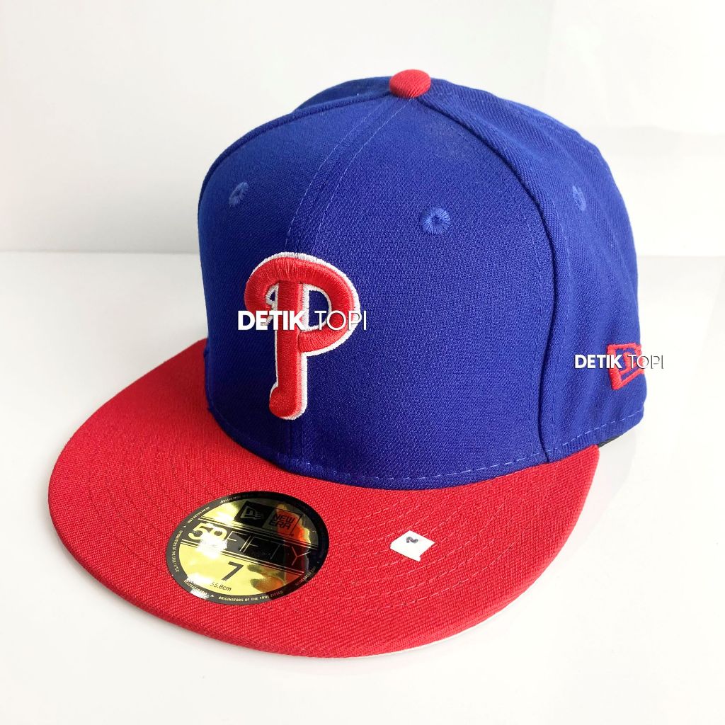 หมวกแก๊ปเย็บปักถักร้อยโลโก้ Philadelphia Phillies Blue Red