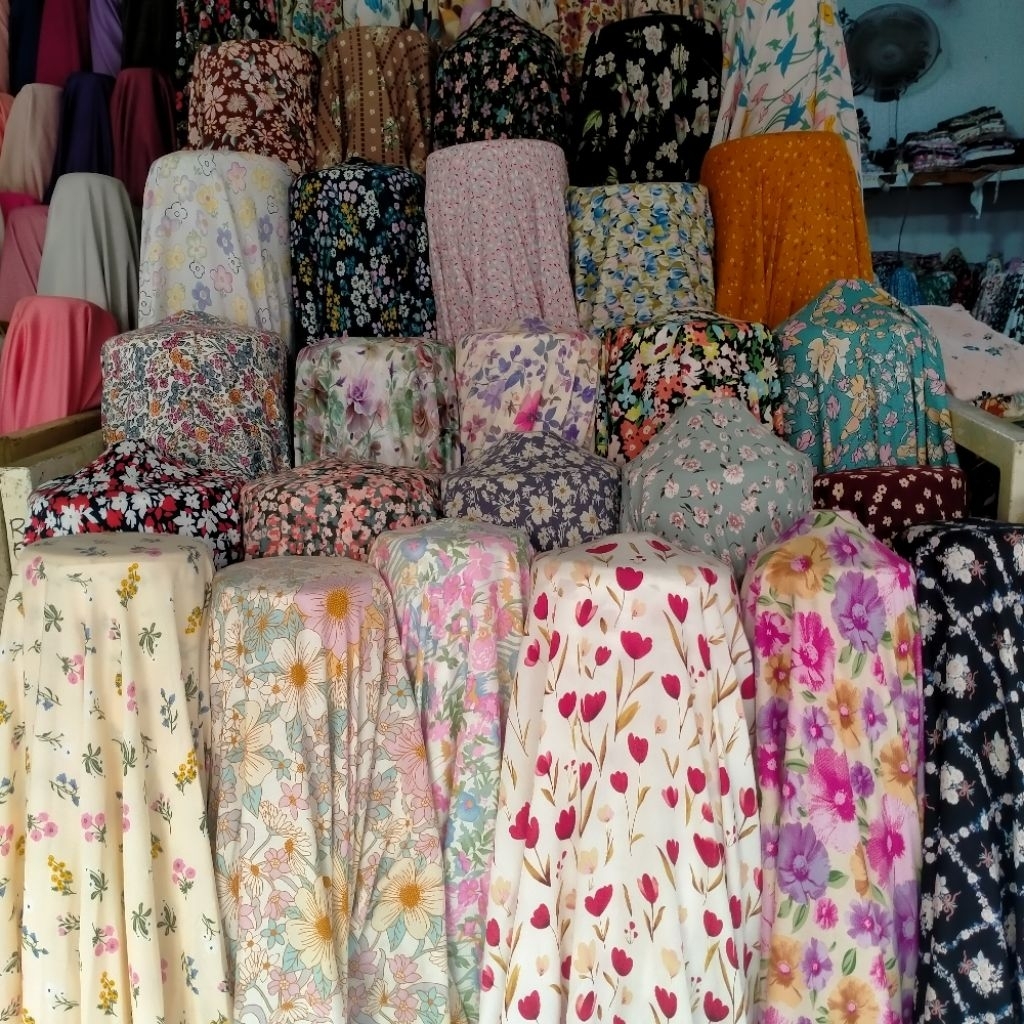 KATUN ผ้าคอตตอนเรยอน/ผ้าเรยอนพรีเมี่ยม/ผ้าเรยอนลาย/เรยอน Cotton ราคาที่แจ้ง/ครึ่งเมตร (0.5 mtr)