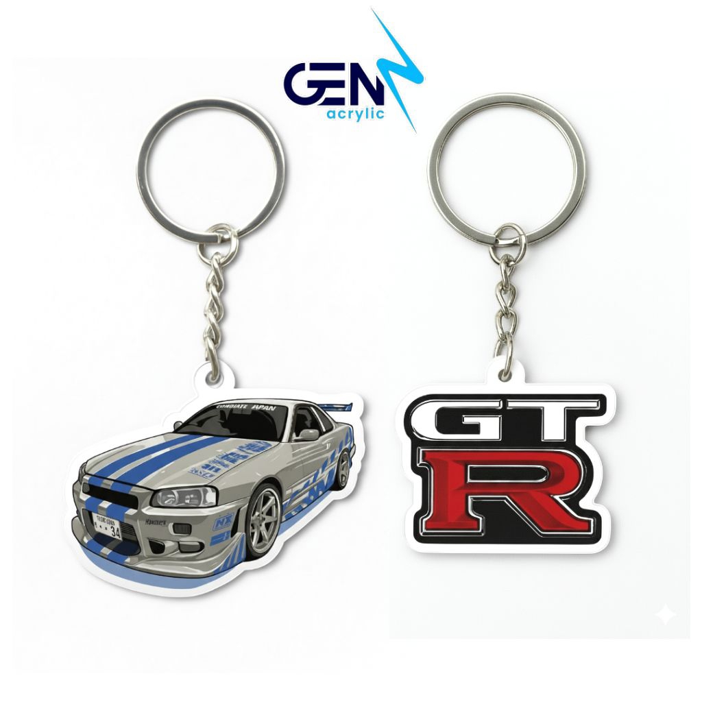 GANTUNGAN Nissan Skyline GT-R R34 พวงกุญแจอะคริลิค - มุมเบอร์เรียน