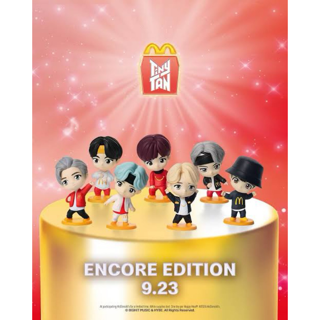 Mcd x BTS Tiny Tan BTS Throwback Encore Edition Original / McDonalds Tiny Tan BTS Jung Kook RM Suga
