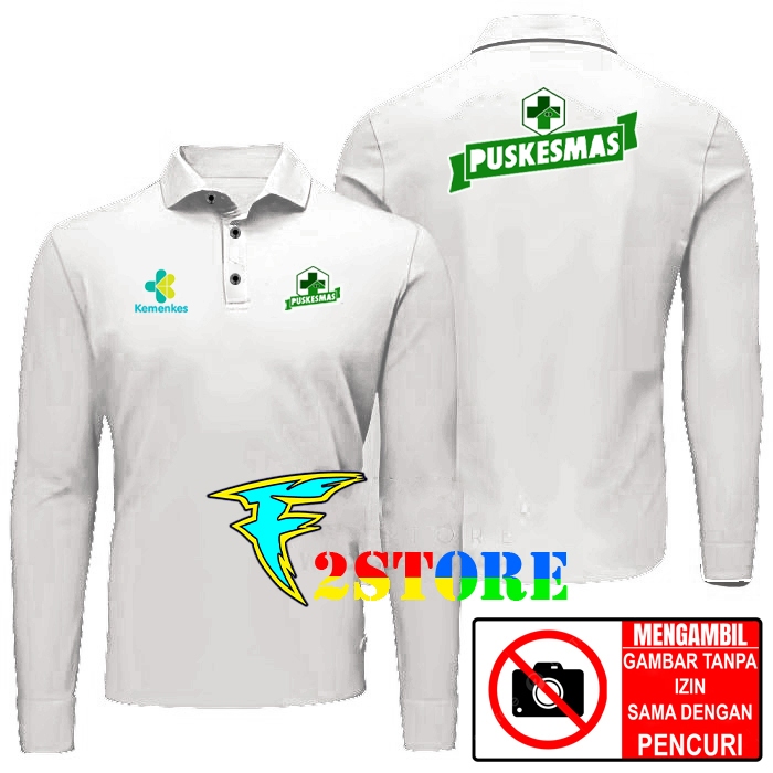 Wangky PUSKESMAS UNISEX DTF SCREEN PRINTING เสื้อยืดคอปก F2ASTORE