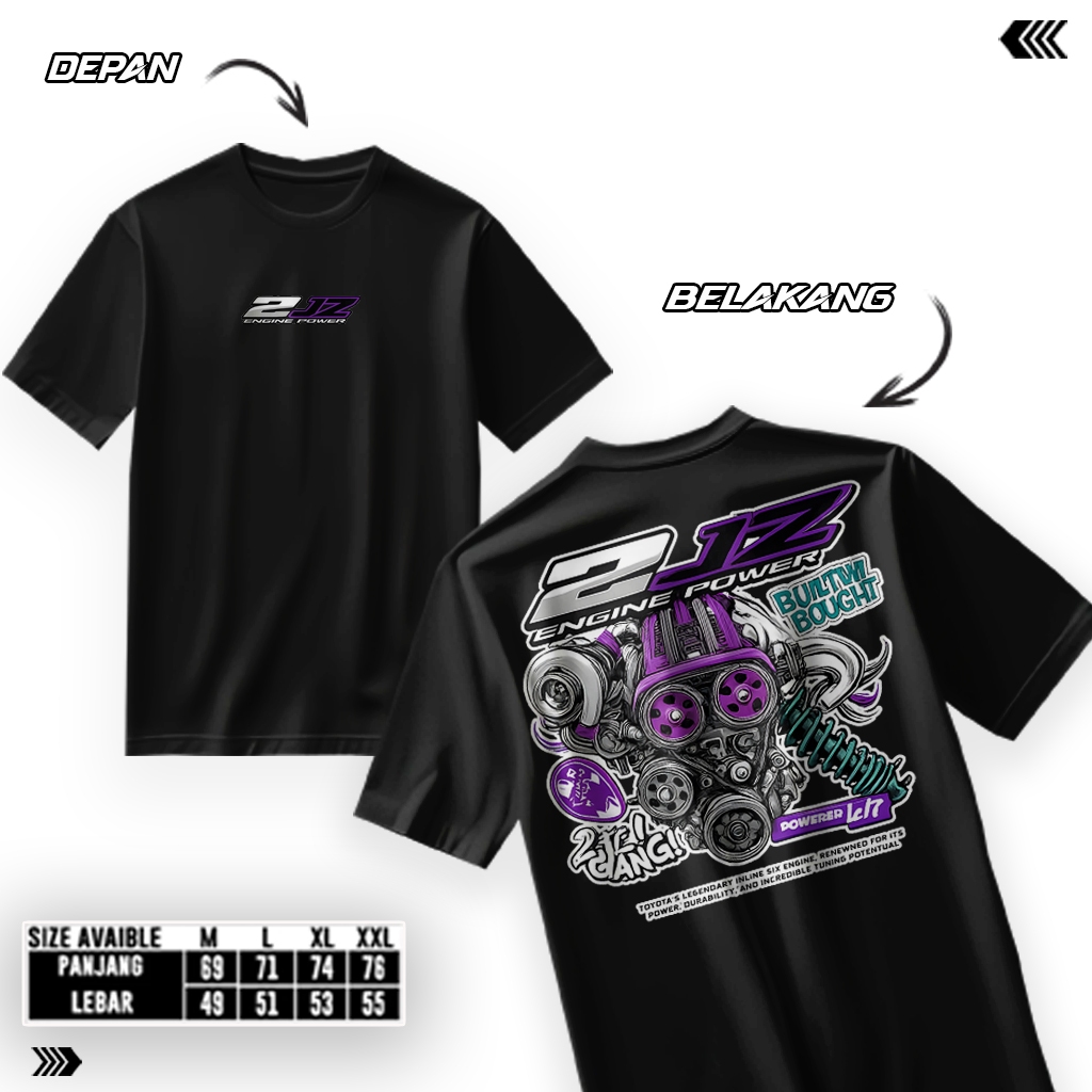 เสื้อยืด KATUN 2 JZ ENGINE - เสื้อ 2 JZ ENGINE - วัสดุกึ่งผ้าฝ้าย 30s ใส่เท่ - เสื้อผ้าผู้ชายและผู้ห