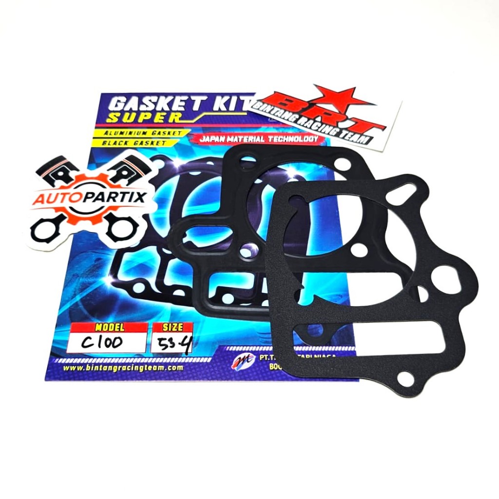 TOP AND BOTTOM GASKET BRT C100 SUPRA FIT GRAND LEGEND ASTREA WIN 100 REVO 100 PRIMA 53.4mm BRT GASKE