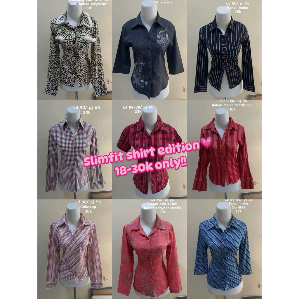 KEMEJA UTIKAUNQ - SLIMFIT SHIRT PRESBODY SHIRT Y2K