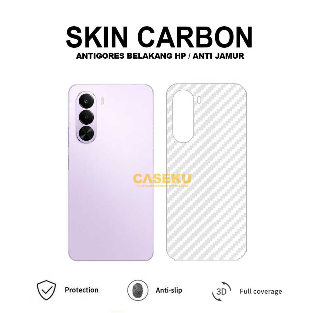 Realme P4X Realme P3 Lite ผิวคาร์บอน Garskin Anti-Scratch กลับ Realme P4X Realme P3 Lite