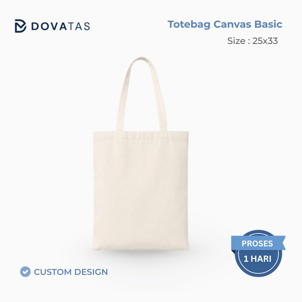 DOVATAS Custom Canvas Tote Bag / Canvas Tote Bag ราคาส่ง / 1 Anniversary (OEM, 25cm x 33m)