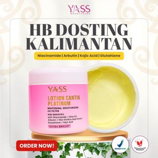 [KEMASAN BARU] Yass Beauty Lotion Cantik Platinum Body Whitening Cream 230gr – NEW FORMULA BPOM 5x Lebih Cepat Putih!